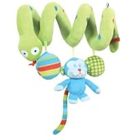 Green Spiral Activity Wrap Baby Toy. Newborn Rattle Toy. Selvatic Collection.