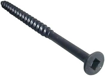 #8 Flat Head Square Drive Standard Screws 1 1/4" (Bag of 100) Black