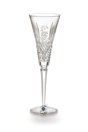 Waterford Crystal 12 Days of Christmas Flute, 7th Edition Seven Swans-A-Swimming
