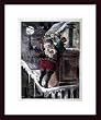 Art Poster Wood Framed Print - Santa Claus - Artist: Bush- Poster Size: 18 X 14