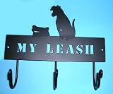 Dog pet leash metal WALL storage RACK hooks puppy peg