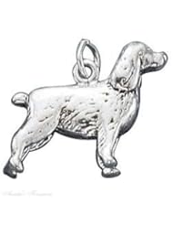 Sterling Silver 3D American English Cocker Spaniel Pet Dog Breed Animal Charm