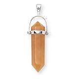 Sterling Silver & Red Aventurine Facet Crystal Point Pendant