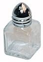 Square .5 Oz Glass Salt / Pepper Shaker With Chrome Top