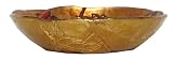 Gold and Red Glass Small Bowl with Leaf Design 7.25D