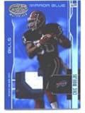 2003 Leaf Certified Materials Mirror Blue #10 Eric Moulds - Buffalo Bills (Piece of Authentic Game Worn Jersey - Serial #d to 50)(Football Cards)