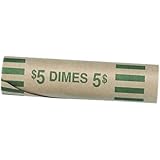 MMF Industries Preformed Coin Wrappers, Dimes, Tubular, 1000 Wrappers per Box, Green (2160600C02)