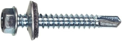 The Project Center41890 12-14 by 1 Hex Washer Head Self Drilling Screw with Washer