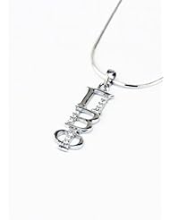 Pi Beta Phi Sterling Silver Lavaliere set with Lab-Created Diamonds