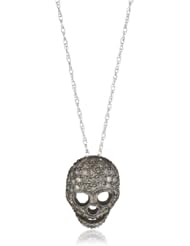 Mary Louise Diamond Skull Head Pendant Necklace