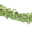 925 Silver, Lime Green Quartz & Freshwater Pearl 3-Strand Necklace- 18 IN