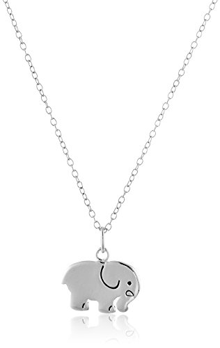 Sterling Silver Elephant Pendant Necklace, 18