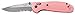 Benchmade - Mini Griptilian 556 EDC Manual Open Folding Knife Made in USA, Drop-Point Blade, Serrated Edge, Satin Finish, Pink Handle