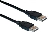 USB Type A Male / Type A Male Cable, 2.0 Version, Black, 6 ft