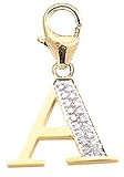  : 14k Gold Diamond Initial "A" Charm (1/10 cttw)