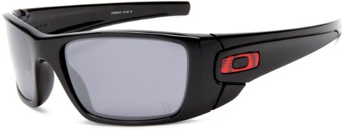 Oakley Mens Fuel Cell OO9096-46 Square Red Sox Sunglasses,Polished Black Frame/Black Iridium Lens,One Size