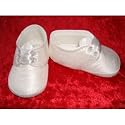 Baby boy christening shoes in white - sz 4 - 18/24 mths