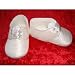 Baby boy christening shoes in white - sz 1 - 3/6 mths