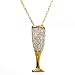 10k Yellow Gold Diamond Champagne Flute Pendant (1/6 cttw)