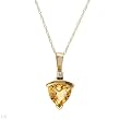 Necklace With 1.37ctw Precious Stones - Genuine Citrine and Diamond in Two tone Gold Length 18in