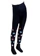 Girls Fashion Tights - Girls Leggings Black Argyle Design - (Size Large - Ages 7-10 Years)