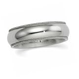 Titanium, Comfort Milgrain Wedding Band 6MM (sz 4-15.5)