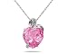 4.75CT Pink Topaz Heart and Diamond Pendant in 14K White Gold