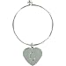 Ganz Alphabet Metal Ring and Heart Charm Key Ring, C