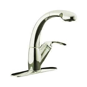 KOHLER K-6352-VS Avatar Single Control Pullout Kitchen Sink Faucet, Vibrant Stainless
