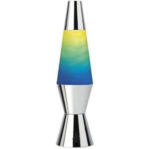 Lava Lite 1784-6 Tinted Mystical Glitter Lamp with Skins and Silver Base, 10-Inch, Yellow... by 