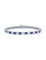 Sapphire and Diamond Tennis Bracelet Platinum - 1.00 CT TGW