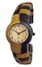 Tense Ladies Round Two Tone Sandalwood Flexible Cuff All Wood Watch L8108DM
