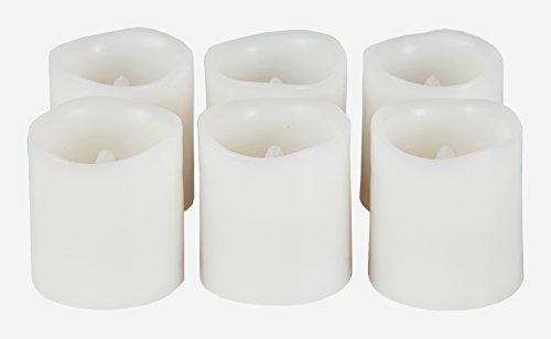 Battery Operated Candles. Set of 6 Unscented Small Flameless Candles, Plus 6 Extra Batteries Included. Great Indoor and Outdoor. LED Candles, Flameless Candle Set, Votive Candles, Decorations, Wedding Favors, Souvenirs, Centerpieces, Restaurant Table (6)