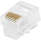 Monoprice RJ12 6P6C Plug Flat Stranded, 50-Piece/Bag (107270)