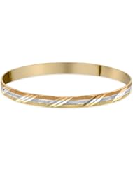 Children / Teen 14K Tri-Color Gold Adjustable Bangle 4.3mm Wide