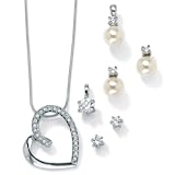 7-Piece DiamonUltra&trade; Cubic Zirconia Pendant/Earring Set