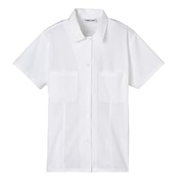 Uniform White Juniors Camp Sleeve Blouse - S