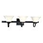 Minka Lavery Agilis 6813-66 Glass Reversible 3 Light 300 watt (8"H x 32"W) Vanity Lighting in Black