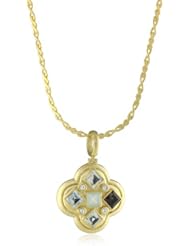 Renata de Dalmas Multi-Stoned Cross Pendant Necklace on Chain 20"