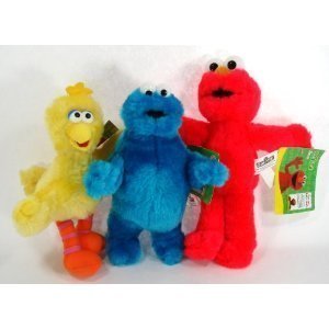 Sesame Street 3 Piece Plush Set - Includes Elmo Big Bird and Cookie Monster