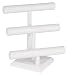 Jewelry : KCF 49132 Jewelry T-Bar Display for Necklace and Bracelets, 3-Tier, White Leatherette