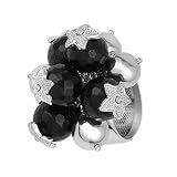 Forzieri Onyx and Sterling Silver Stones Fashion Ring