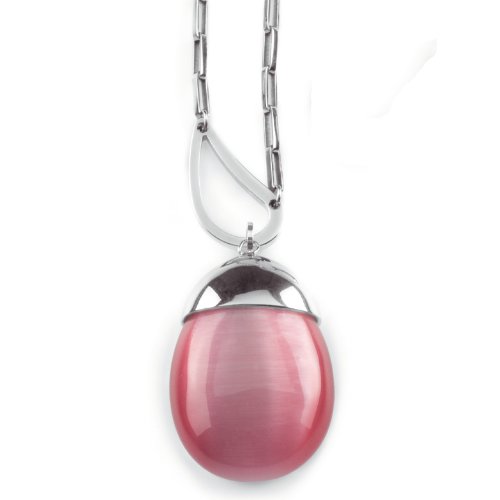 Leonardo Damenkette Edelstahl + Glas 60cm pink San Francisco 011459 Preisvergleich