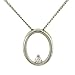 Round Diamond Oval Pendant on 18 Curb Chain .04cttw