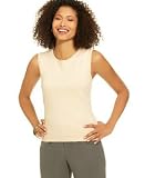 August Silk Ribbed-Trim Sleeveless Shell