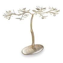 Large Natural Metal Jewelry Tree in Gold
