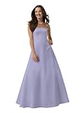 IMAGE OF David's Bridal Satin Strapless Ball Gown with Pockets Style F13864, Lilac, 8
