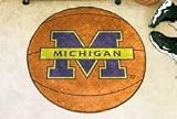 NCAA MICHIGAN WOLVERINES BASKETBALL SHAPED DOOR MAT RUG