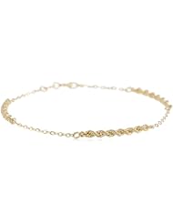 14k Italian Yellow Gold Alternated Rope and Rolo Bracelet, 7.5"
