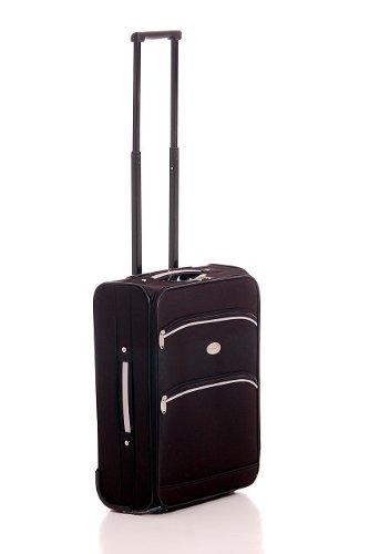 Trolley-Boardcase Reisekoffer in zeitlosem schwarz/grau, inklusive Kofferwaage mit Maßband